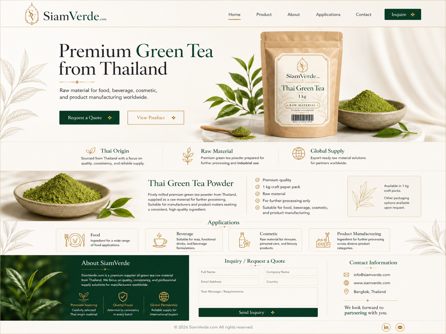 Fine green tea powder for raw material supply